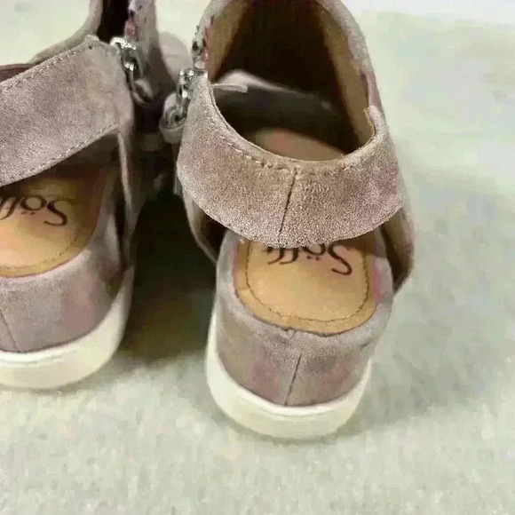 SOFFT Shandi Platform Wedge Leather Sandal Ankle Zip Lilac Purple Women Size 6 - Picture 11 of 14